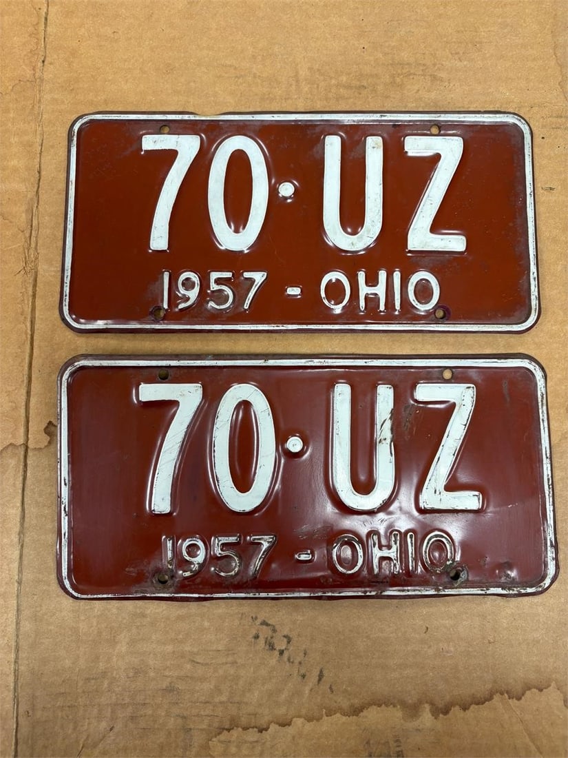 1957 Ohio Pair of License Plates (1 of 2)