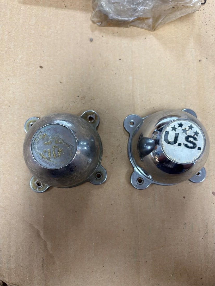 Pair of U.S. Mags Chrome Wheel Center Caps: x