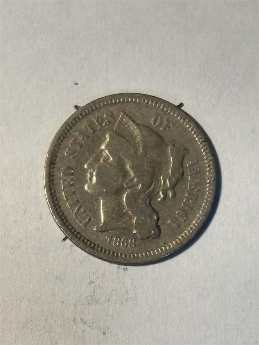 1868 3 Cent Dime - 2