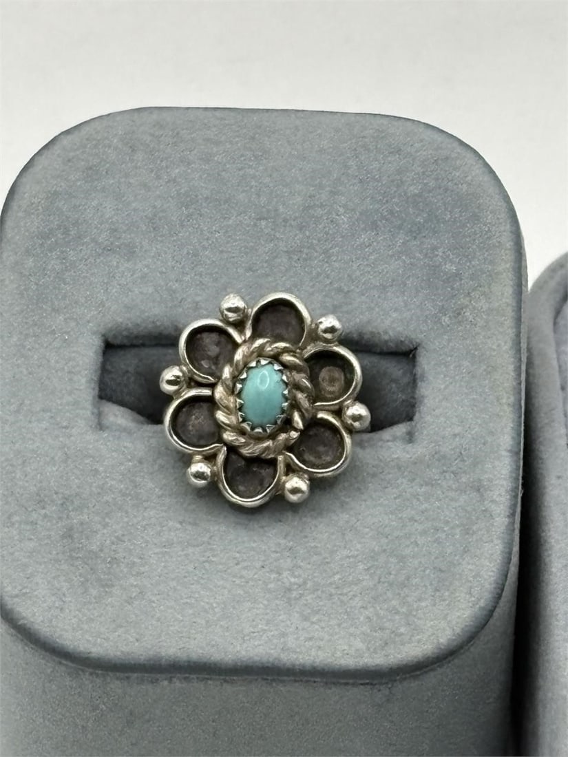 Sterling Native Turquoise Ring - 2