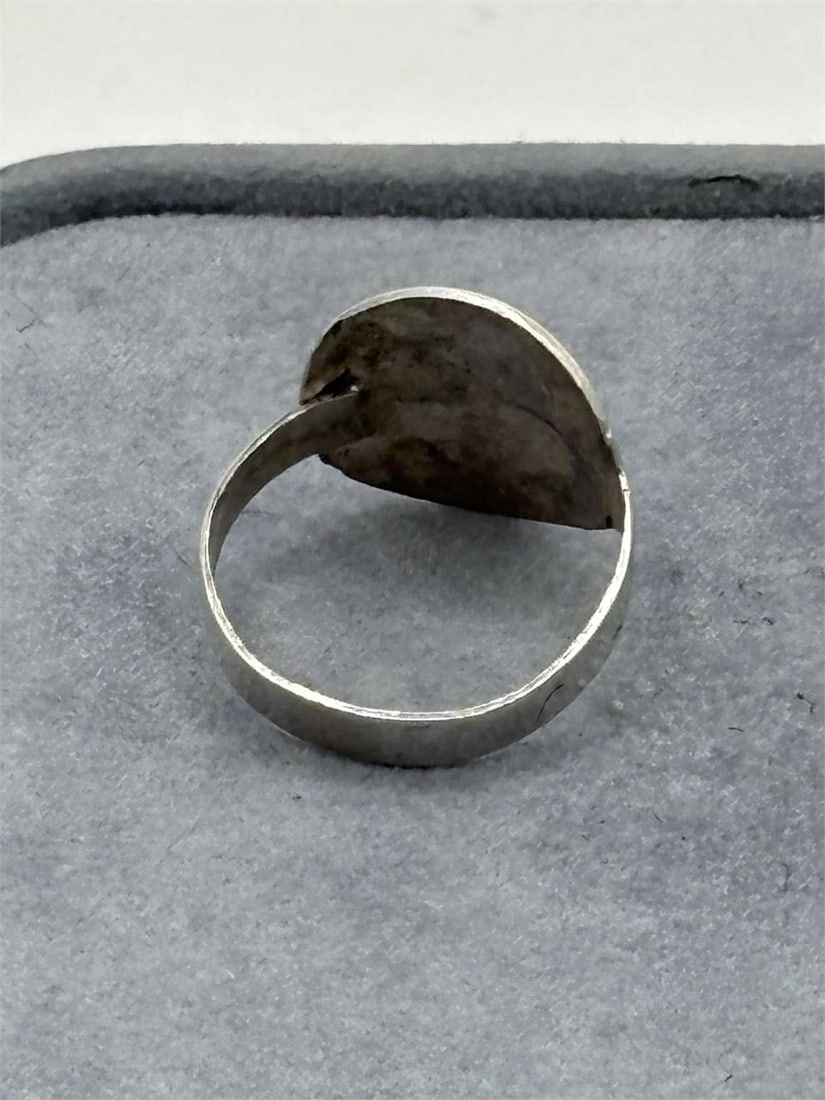 Sterling Native Crushed Turquoise Ring - 2