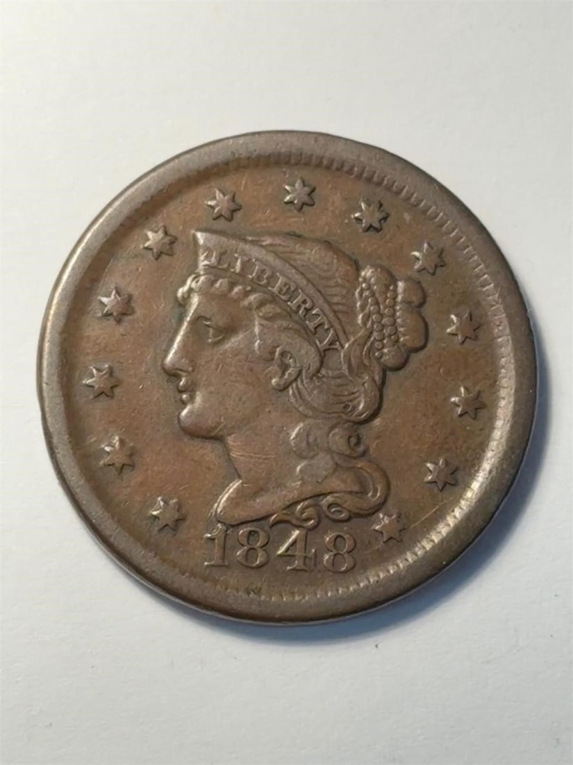 1848 Large Cent: Please refer to pictures for item condition.