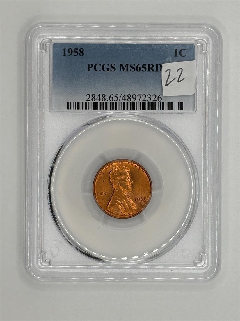 PCGS MS65RD 1958 Lincoln Cent: Please refer to pictures for item condition.
