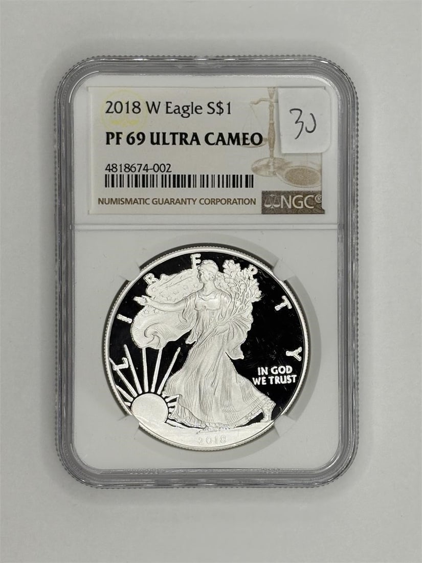 NGC PF69 Ultra Cameo 2018 W American Silver Eagle