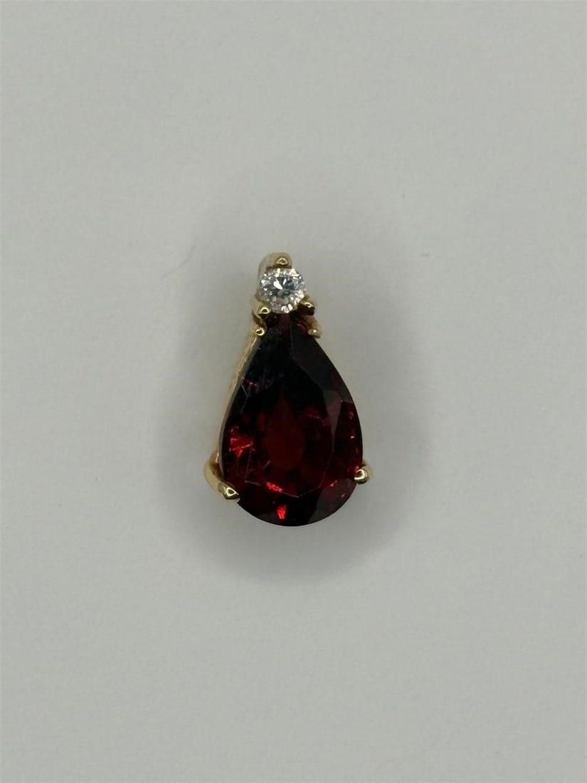 14K Garnet Diamond Pendant (1 of 4)