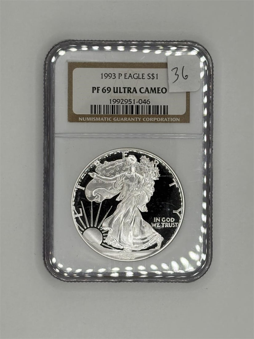 NGC PF69 Ultra Cameo 1993 P American Silver Eagle
