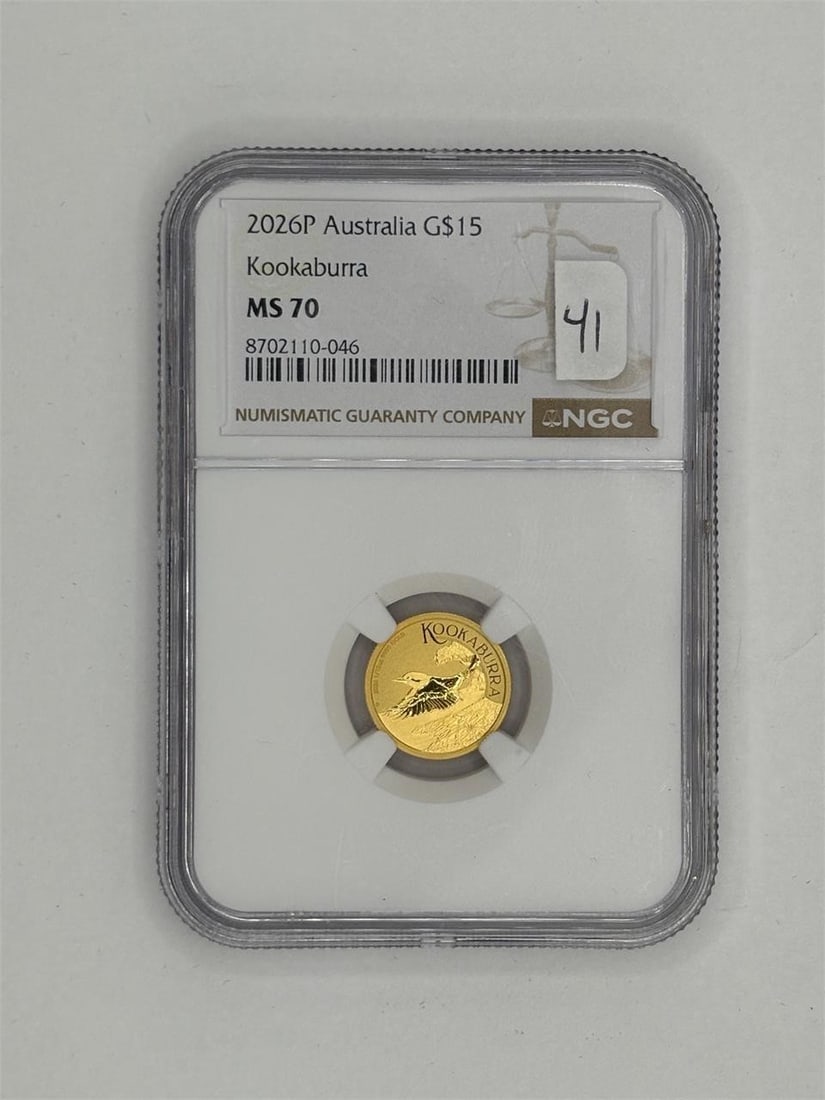 NGC MS 70 2026 P Australia Gold $15 Kookaburra