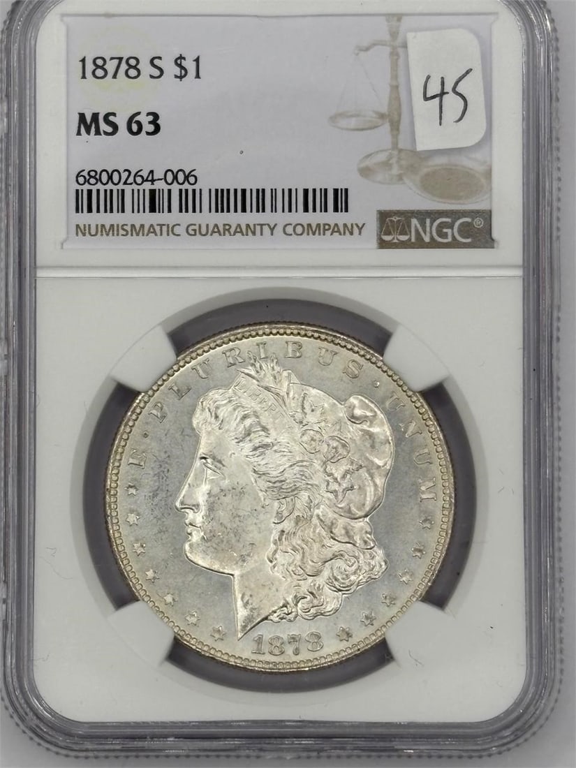 NGC MS63 1878 Silver Dollar: MS63 1878 Silver Dollar