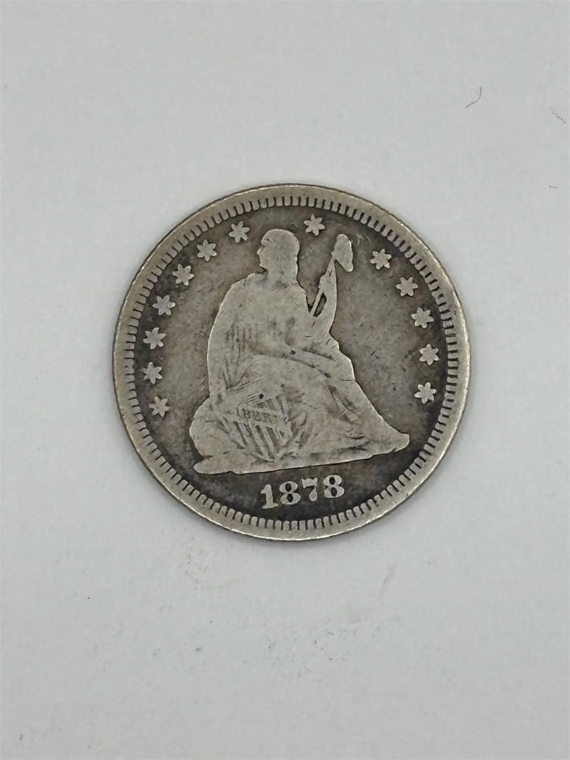1878 Seated Liberty Quarter: 1878 Seated Liberty Quarter / Eagle with Arrows