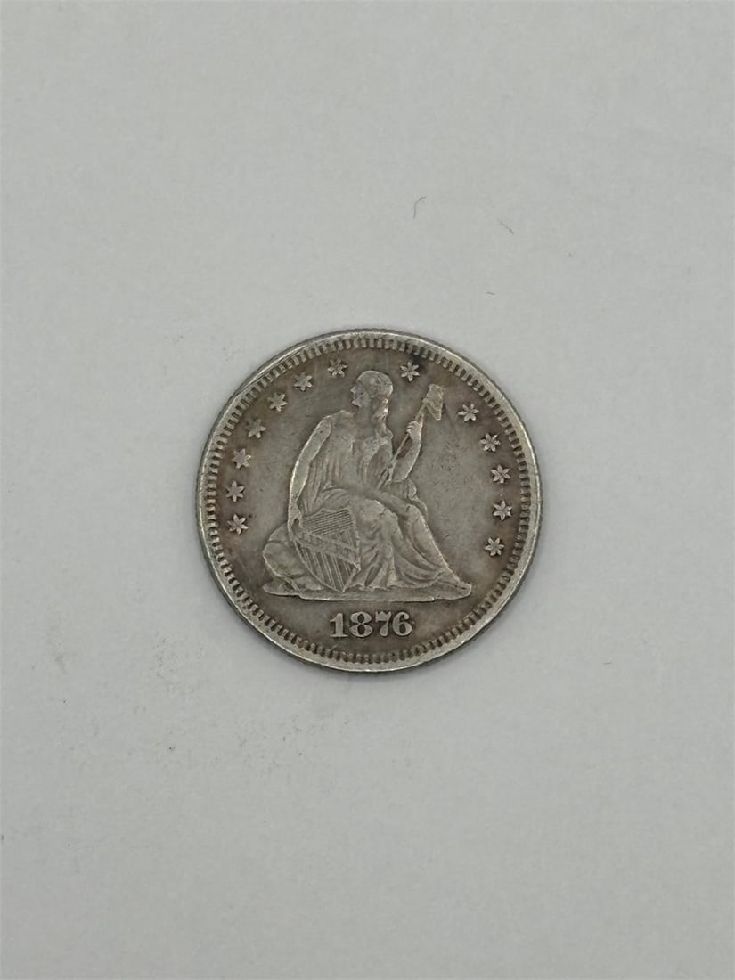 1876 Seated Liberty Quarter: 1876 Seated Liberty Quarter / Eagle with Arrows