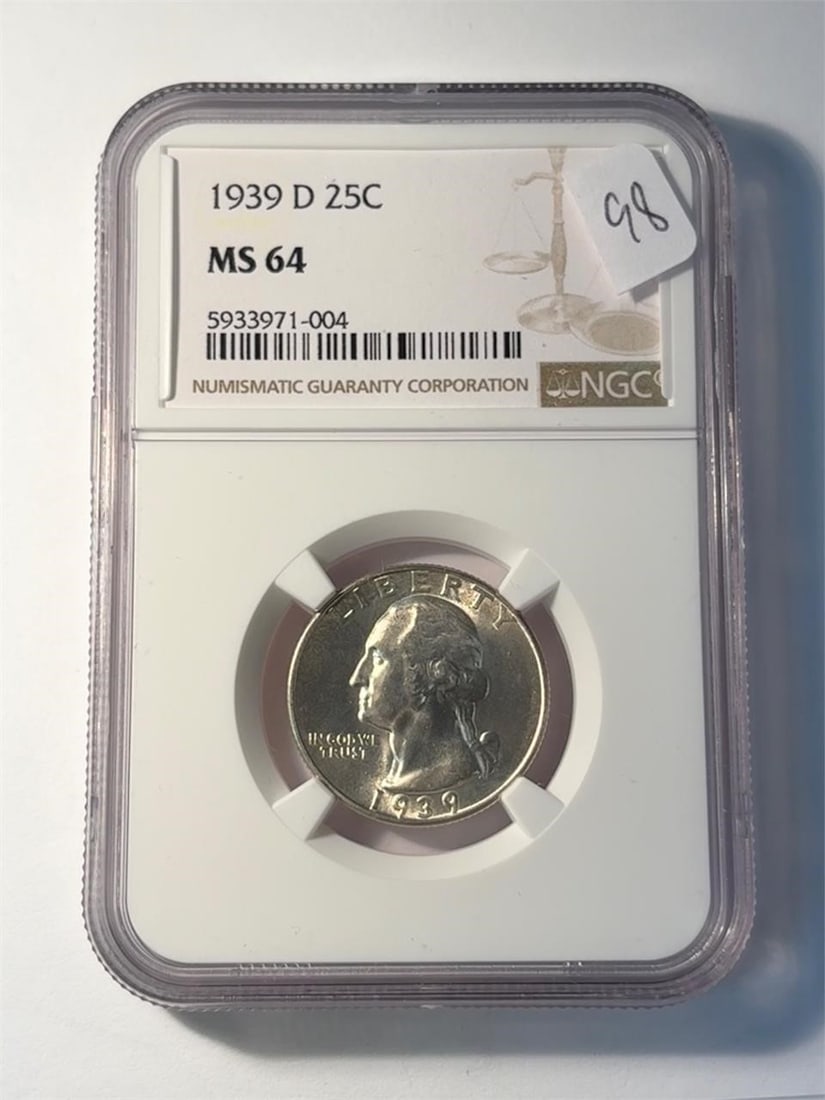 1939 D Washington Quarter NGC MS64 (1 of 4)
