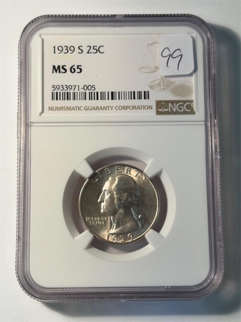 1939 S Washington Quarter NGC MS65 (1 of 4)