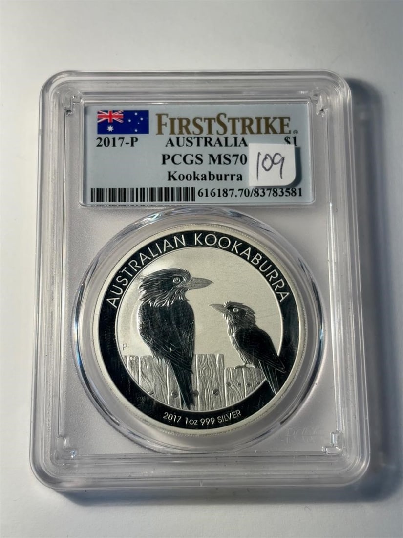2017 P Australia Kookaburra FirstStrike MS70