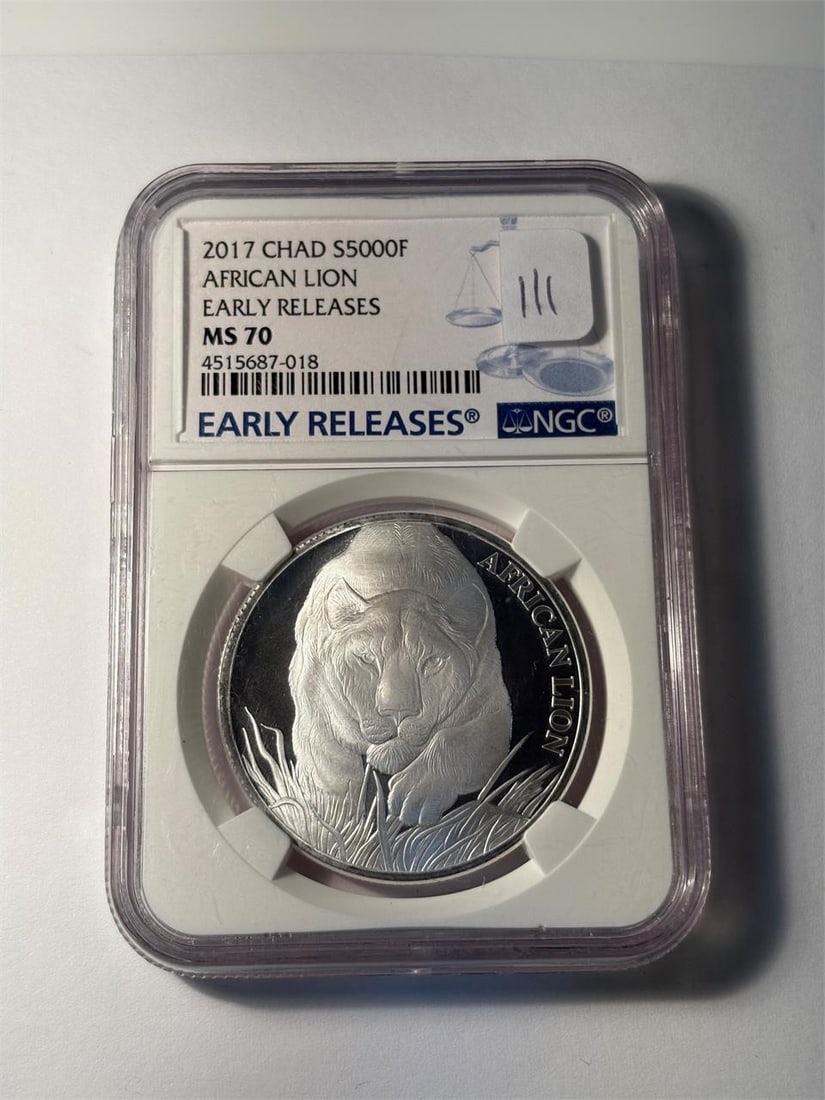 2017 Chad African Lion Early Releases NGC MS70