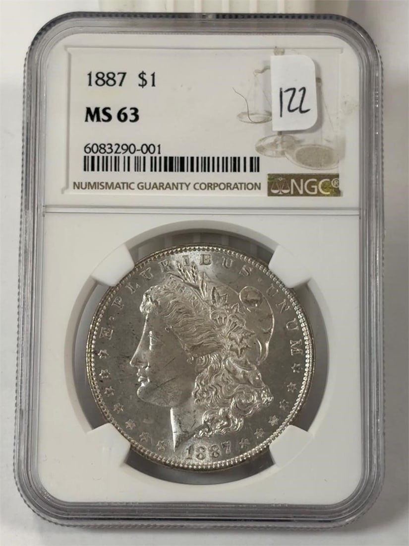 1887 Morgan Dollar NGC MS63: Please refer to pictures for item condition.