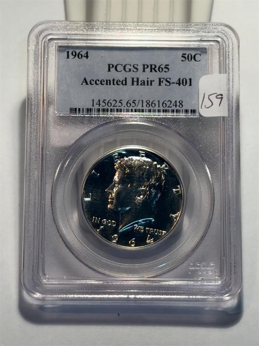 1964 Kennedy Half Accented Hair FS401 PCGS PR65