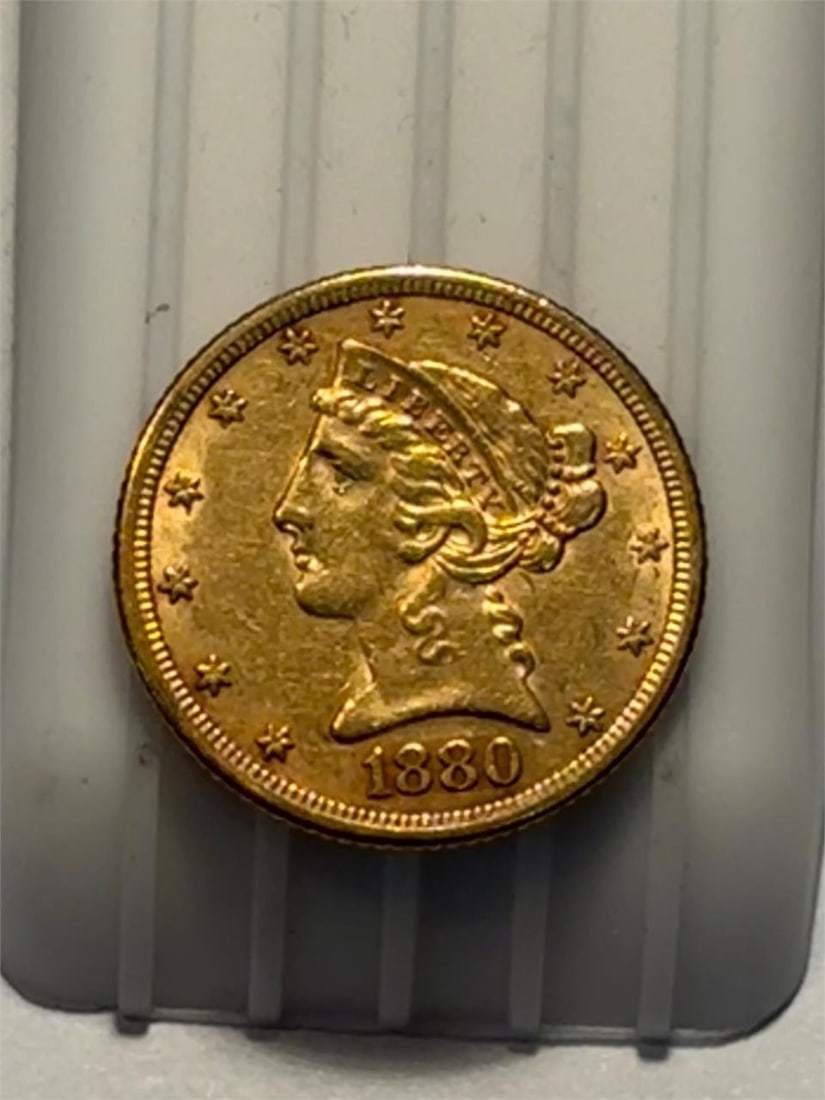 1880 Liberty Head Half Eagle ($5)