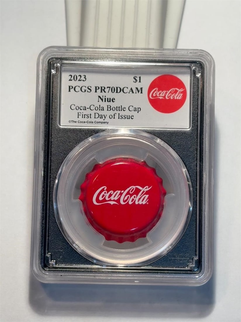 2023 Niue Coca-Cola S Bottle Cap PCGS PR70DCAM $1: Please refer to pictures for item condition.