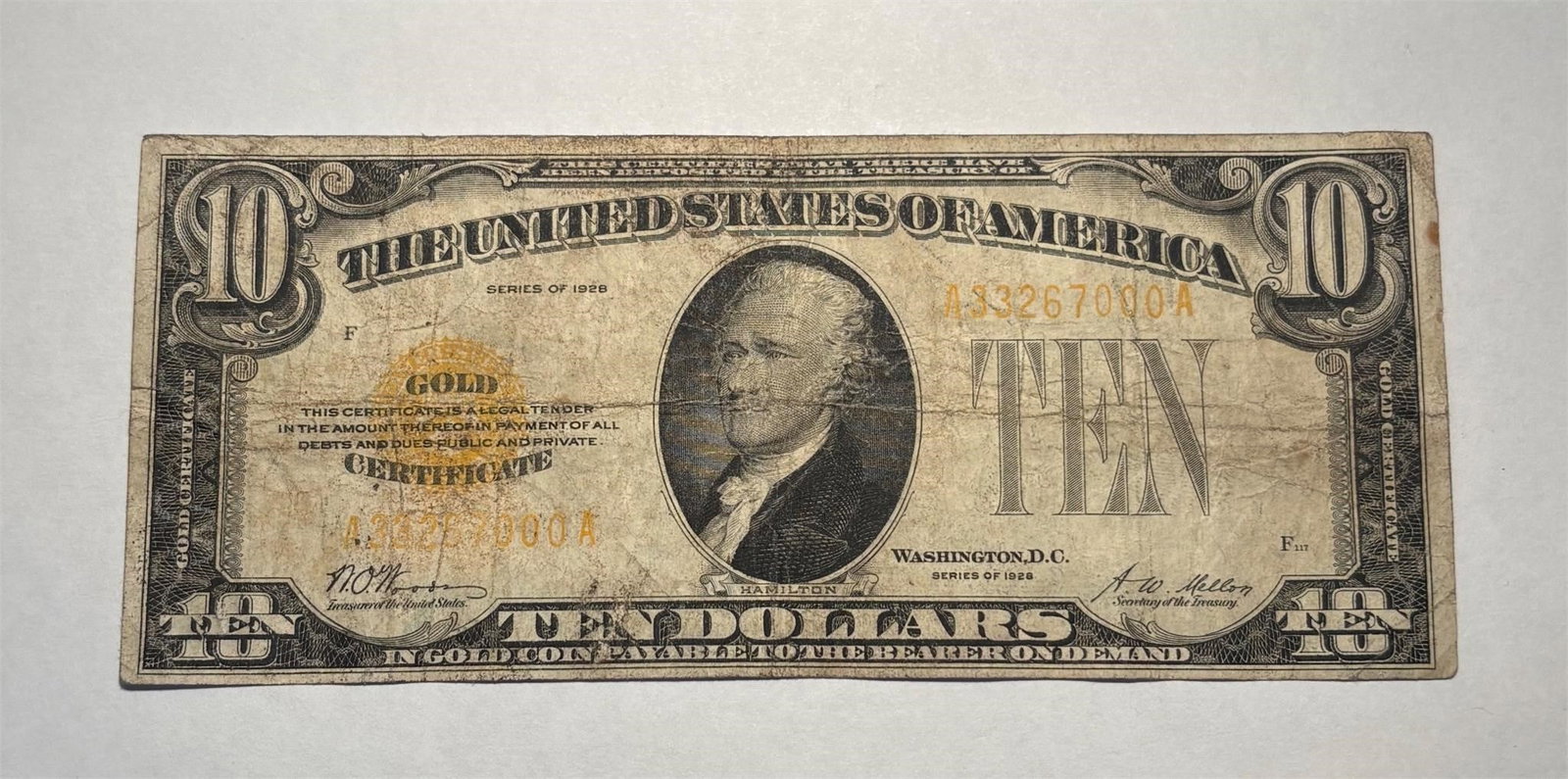 1928 $10 Gold Certificate (1 of 2)