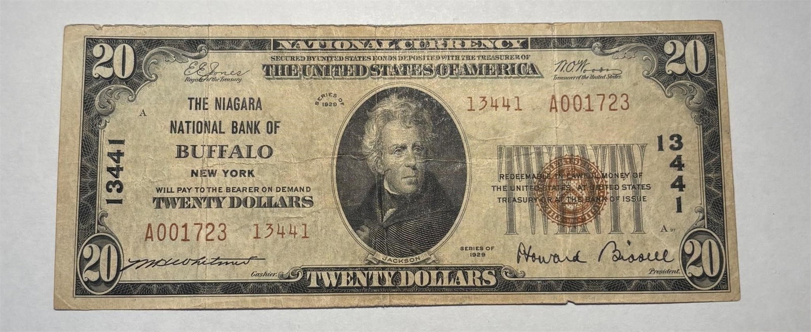 1929 $20 National Bank Note Buffalo, New York