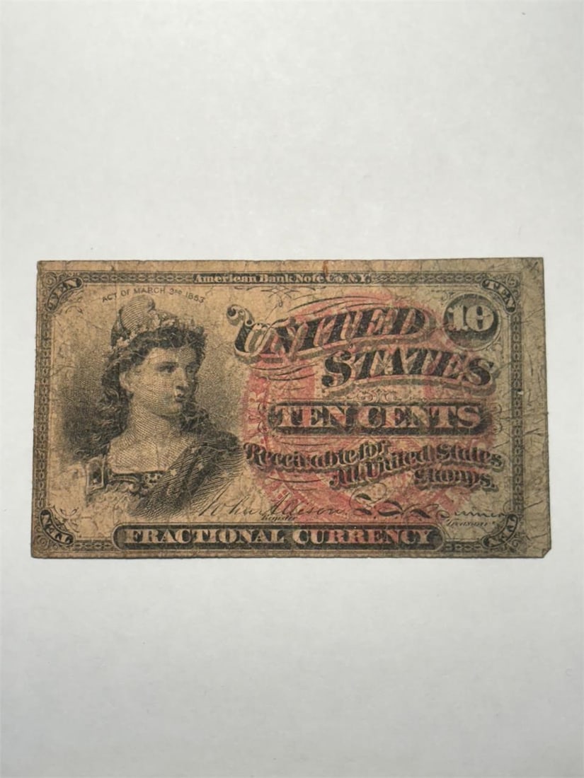 10 Cent US Fractional Currency Note 4th Issue: Please refer to pictures for item condition.
