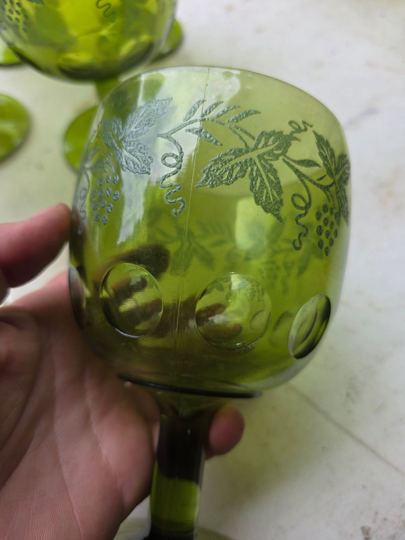 Bartlett Collins Thumbprint Dot Goblets - 2
