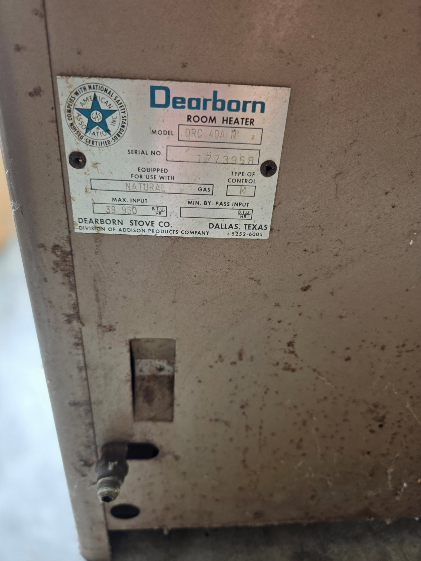 Dearborn gas heater - 2