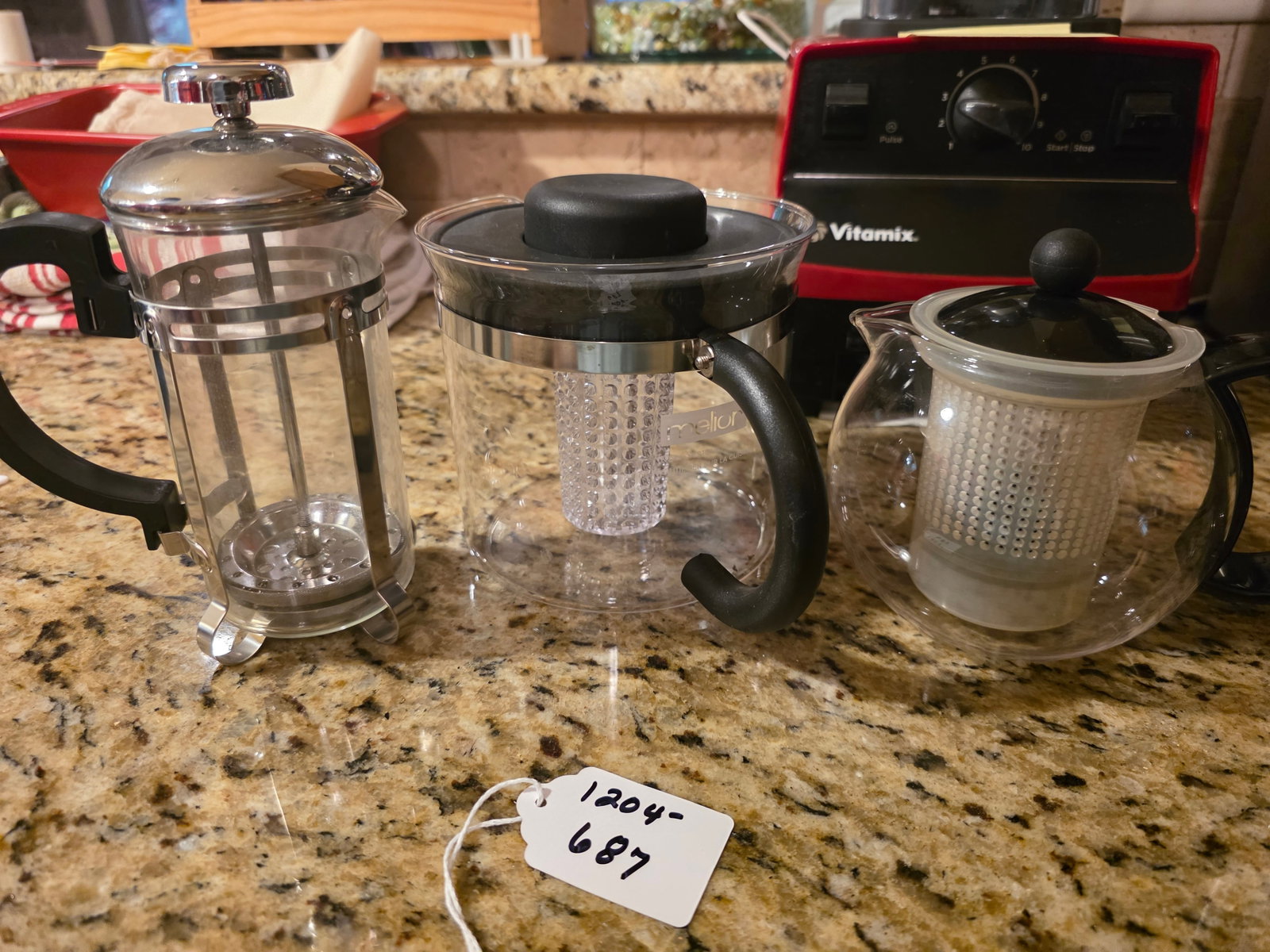 French Press & Glass Tea Infuser Pot Collection (3 Pieces): Enjoy your favorite coffee and tea beverages with this versatile beverage-making collection. This lot includes a stainless steel French press and two glass teapots featuring removable infuser baskets 