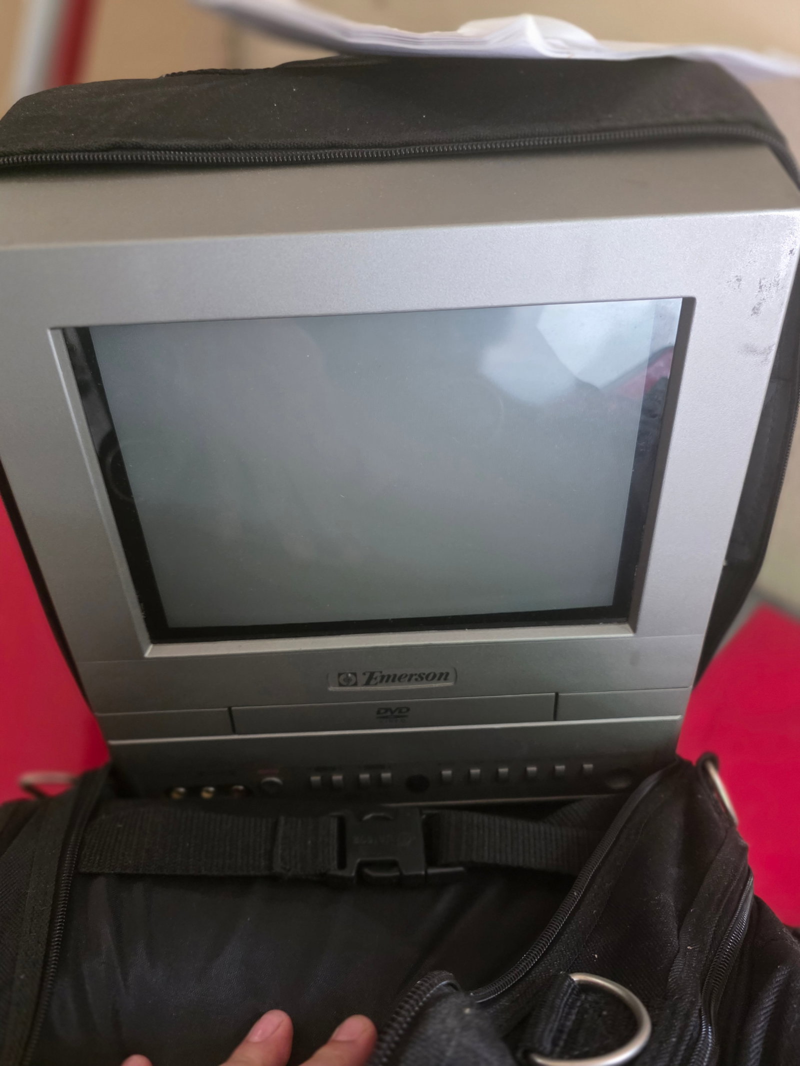 Vintage Emerson 9" TV/DVD Combo with Carrying Case, Magnavox DTV Converter & Accessories (1 of 3)