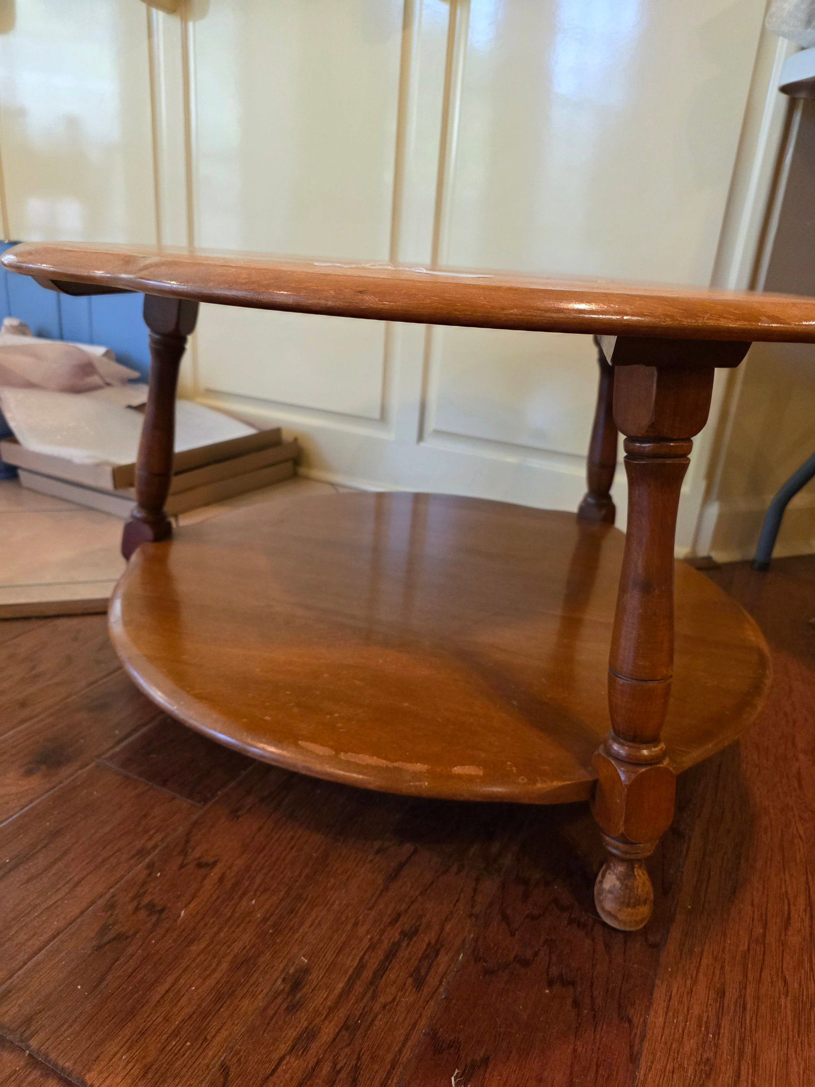 Solid wood side table with shelf - 2