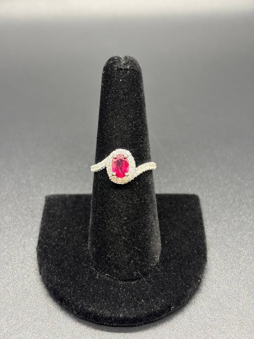 Natural Ruby 140-Diamond Bypass Ring - 3