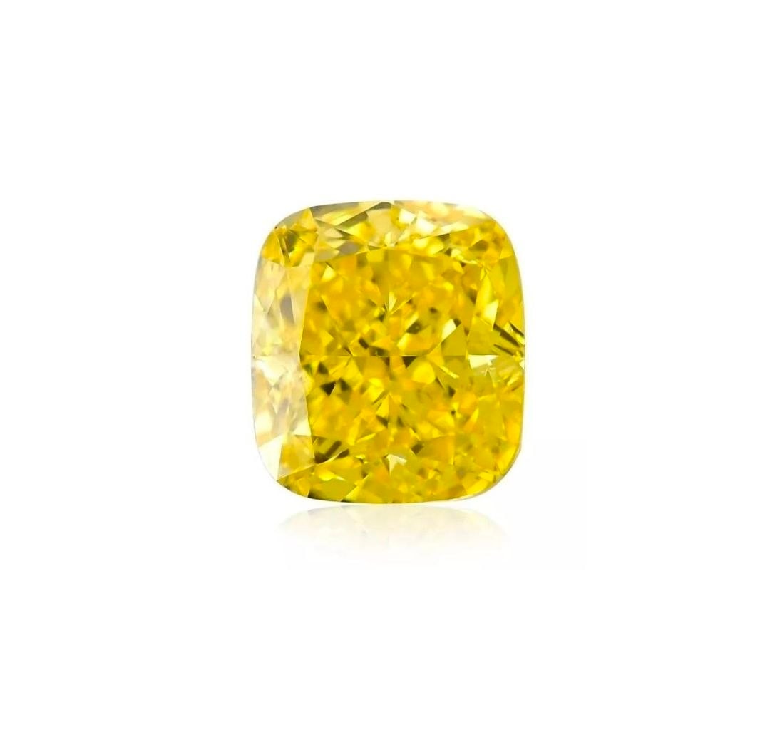 Yellow Lab Grown Diamond: NOTE - Additional lots may be added until the final day of the auction. Please check back regularly for updates and newly added items. This exceptional 6.5 ct Cushion-Cut Fancy Vivid Yellow Lab-Grown 