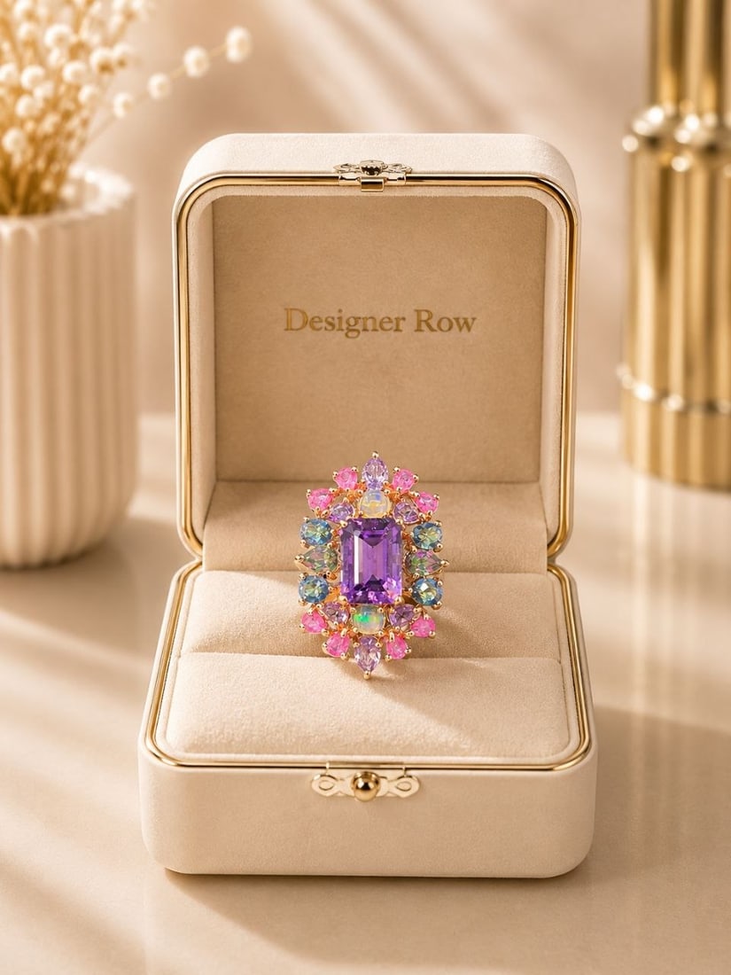Absolutely No Reserve-Amethyst Cocktail Ring (1 of 20)