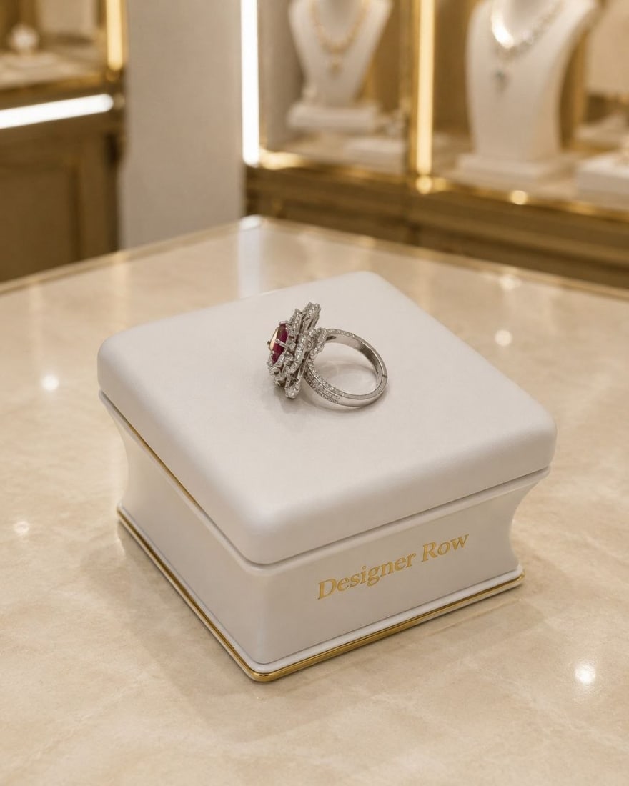 Heart Shaped Ruby & Diamond 18K Gold Ring - 20