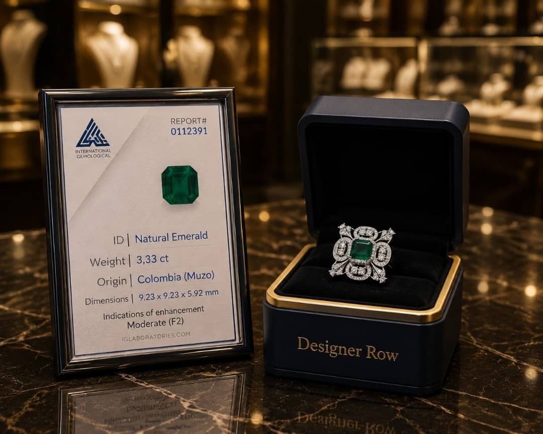 Natural Emerald Diamond Ring - 17