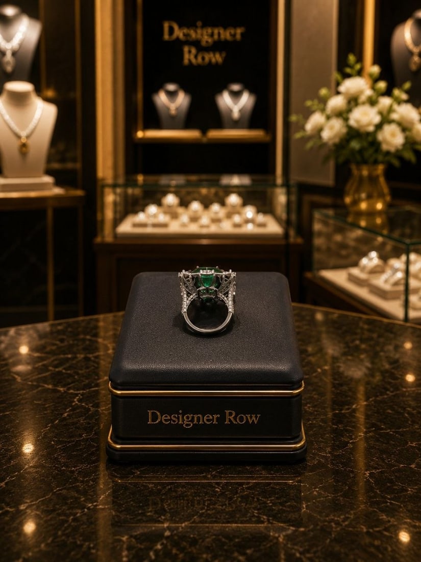 Natural Emerald Diamond Ring - 19