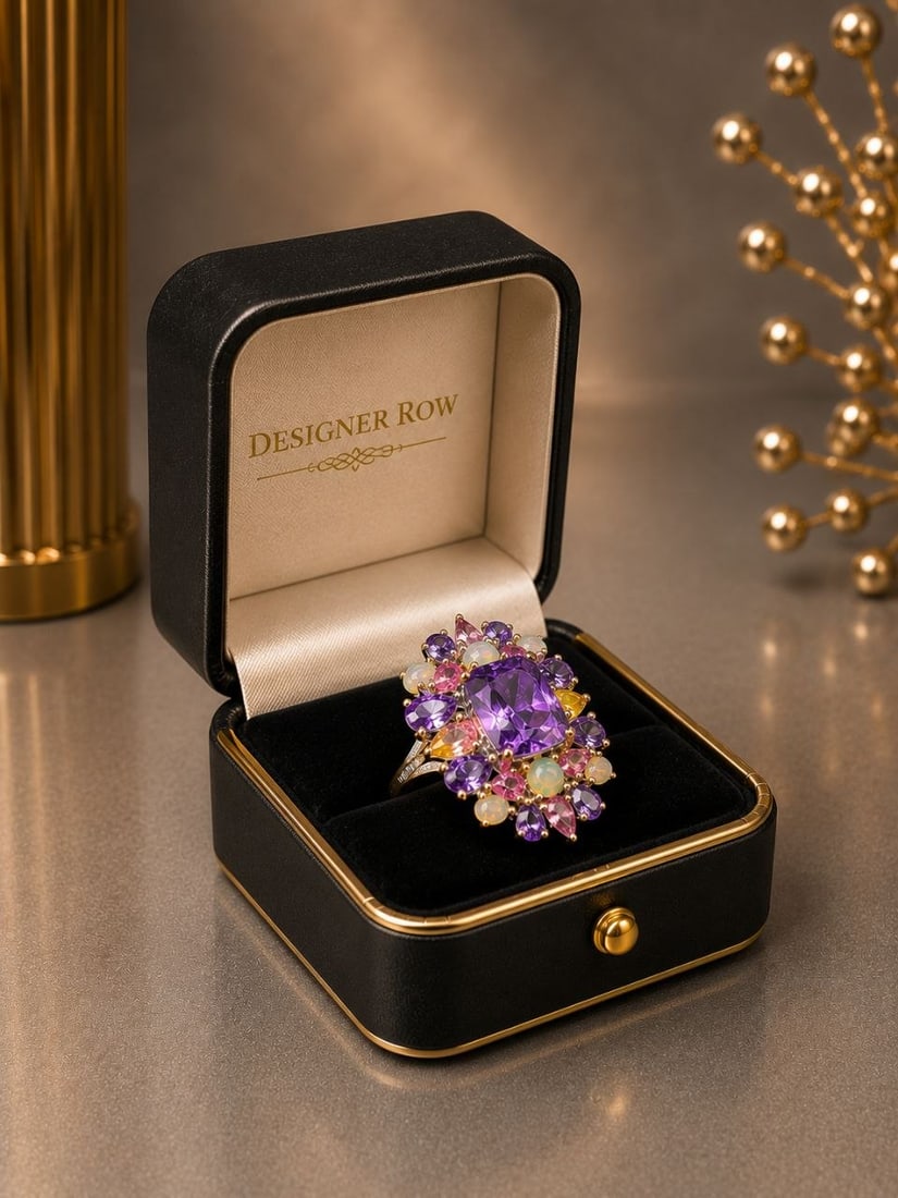 Absolutely No Reserve-Amethyst & Opal Multi Ring: Absolutely No Reserve – Amethyst & Opal Multi-Gemstone Ring NOTE: Additional lots may be added until the final day of the auction. Please check back regularly for updates and newly added items.