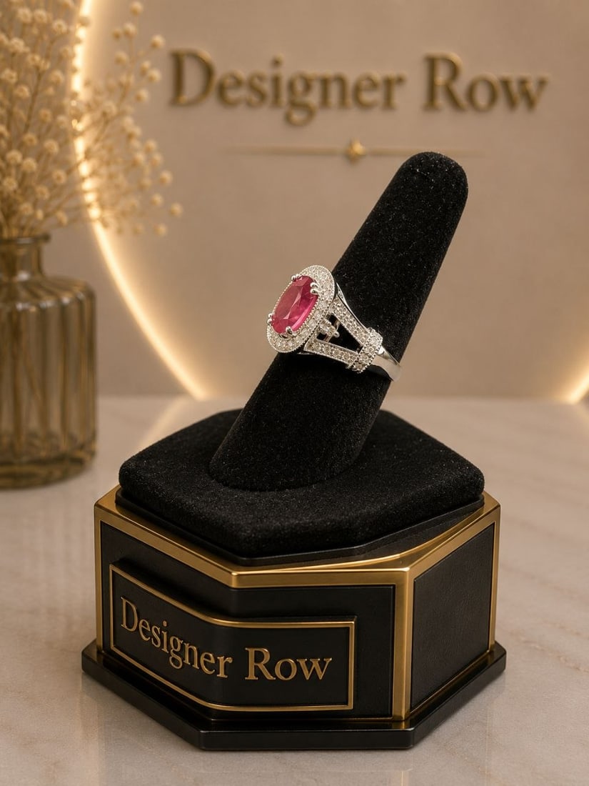 Purplish Red Ruby Natural Diamond Ring - 15
