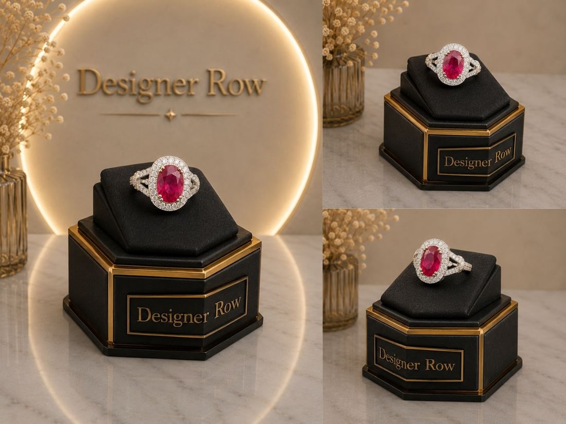 Purplish Red Ruby Natural Diamond Ring - 20