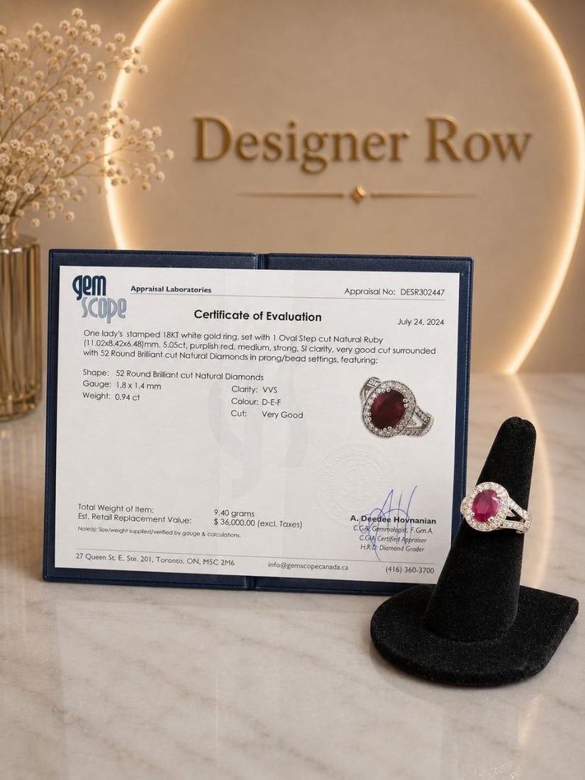 Purplish Red Ruby Natural Diamond Ring - 3