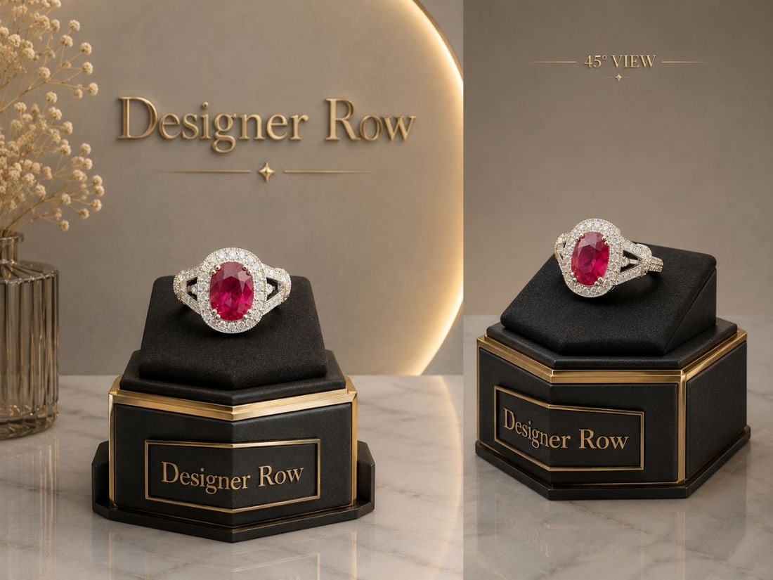 Purplish Red Ruby Natural Diamond Ring - 9