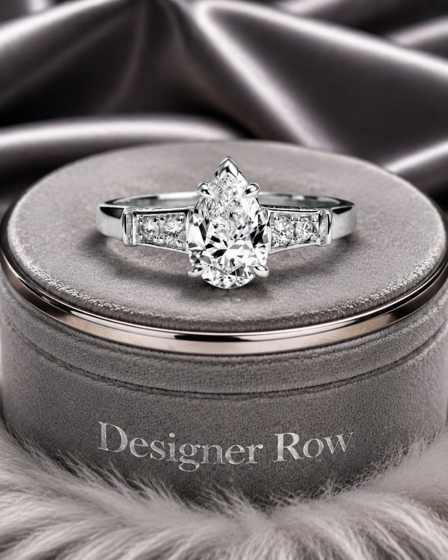 Pear Shaped Lab Diamond Ring - 13