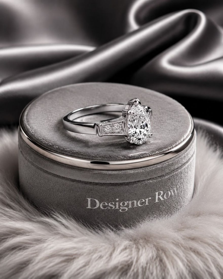 Pear Shaped Lab Diamond Ring - 8