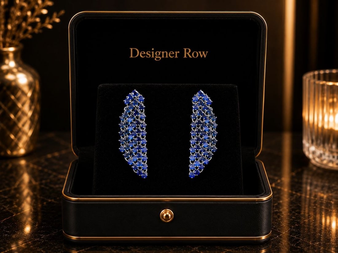 White Gold 11.137ct Blue Sapphire Drop Earrings: NOTE - Additional lots may be added until the final day of the auction. Please check back regularly for updates and newly added items. One pair of ladies' stamped 18KT white gold drop earrings, featur