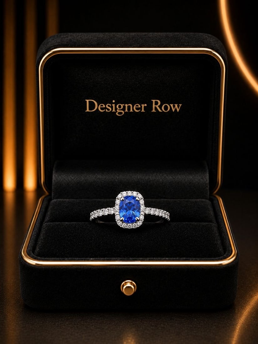 Strong Blue Sapphire Natural Diamond Ring: NOTE - Additional lots may be added until the final day of the auction. Please check back regularly for updates and newly added items. A stunning oval sapphire halo engagement ring featuring a