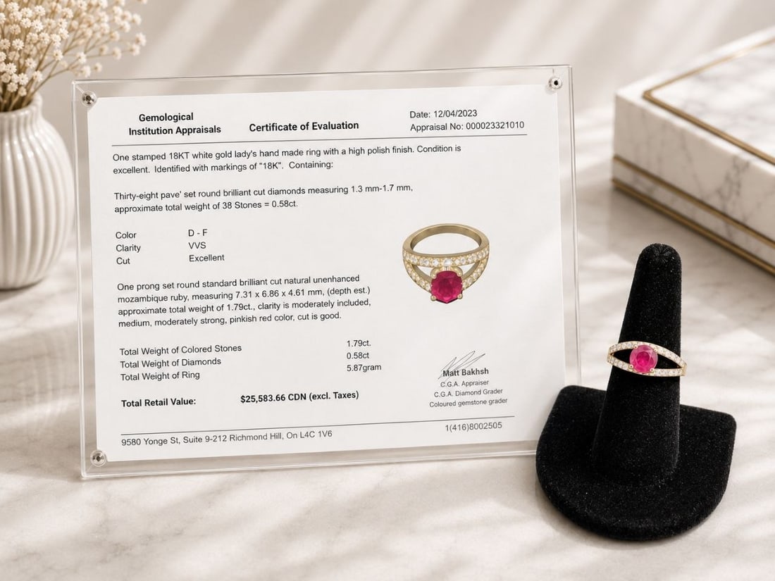 18KT White Gold Mozambique Ruby & Diamond Ring (1 of 20)
