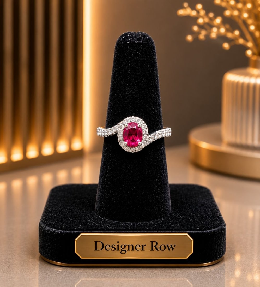 Natural Ruby 140-Diamond Bypass Ring - 16