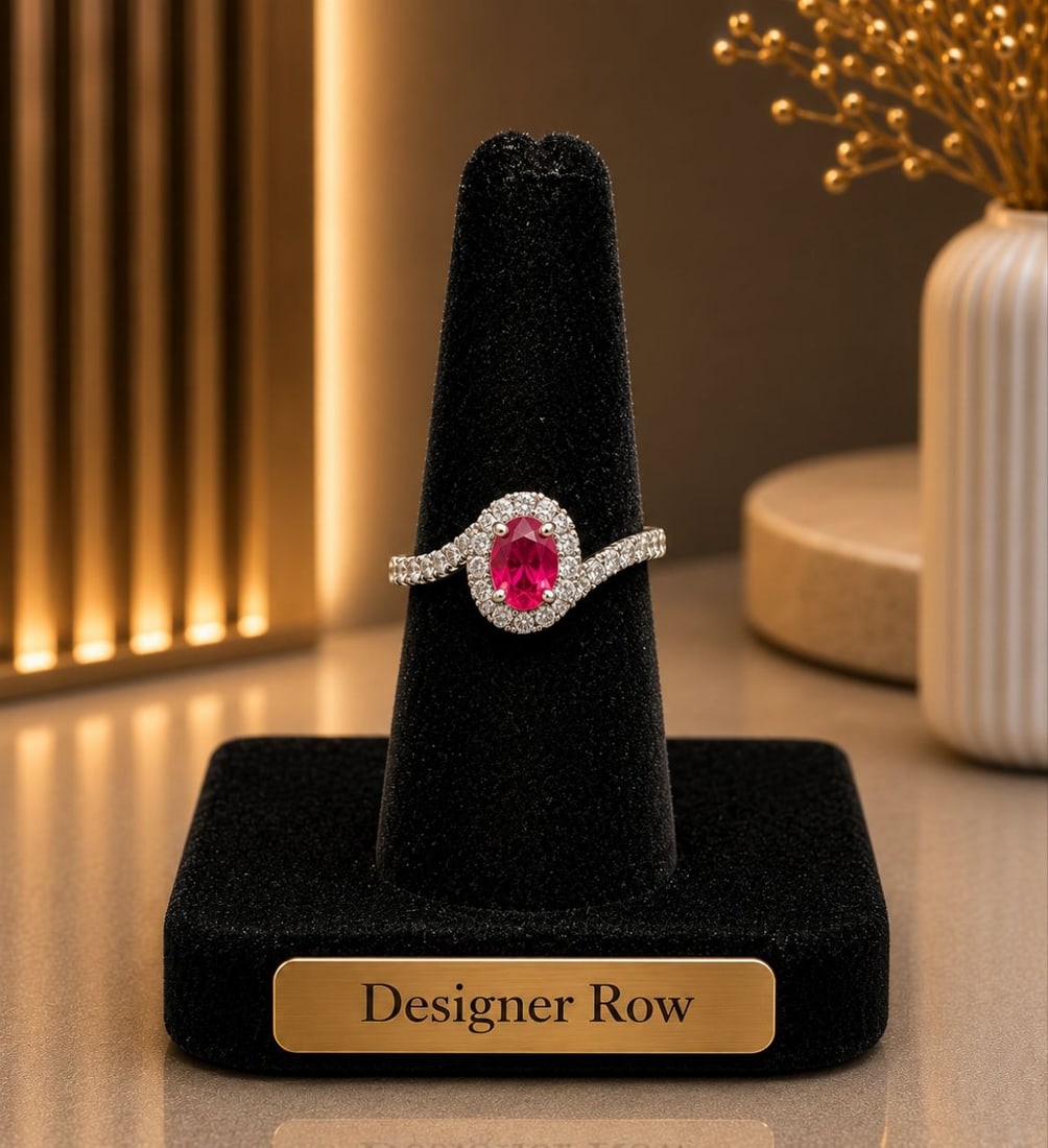 Natural Ruby 140-Diamond Bypass Ring - 5