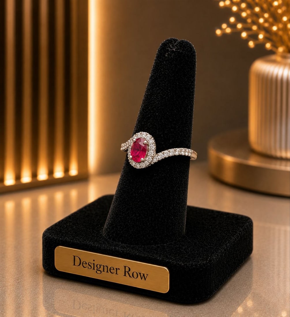 Natural Ruby 140-Diamond Bypass Ring - 6