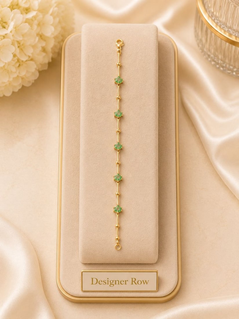 14K Gold Emerald & Diamond Bracelet: NOTE- Additional lots may be added until the final day of the auction. Please check back regularly for updates and newly added items. Elegant, timeless, and beautifully balanced, this refined
